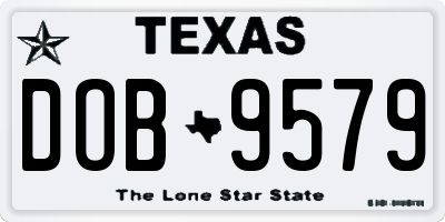 TX license plate DOB9579