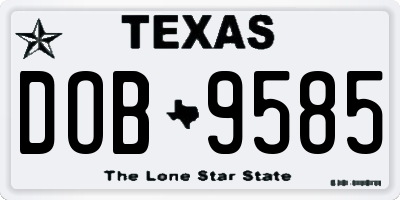 TX license plate DOB9585