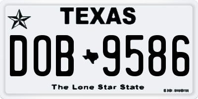 TX license plate DOB9586