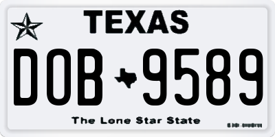 TX license plate DOB9589