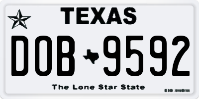 TX license plate DOB9592