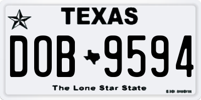 TX license plate DOB9594