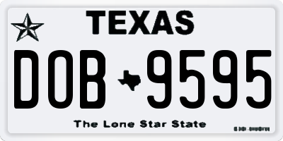 TX license plate DOB9595