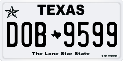 TX license plate DOB9599