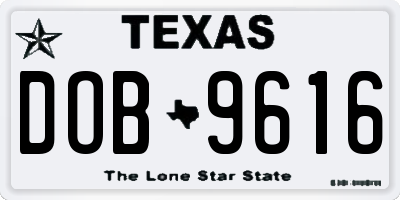 TX license plate DOB9616