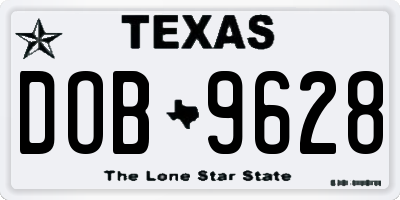 TX license plate DOB9628