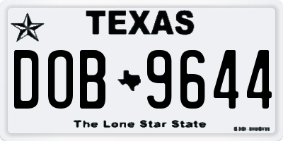 TX license plate DOB9644