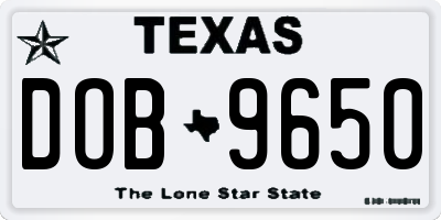 TX license plate DOB9650