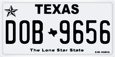 TX license plate DOB9656