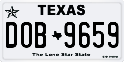 TX license plate DOB9659