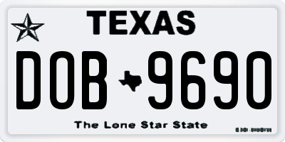 TX license plate DOB9690