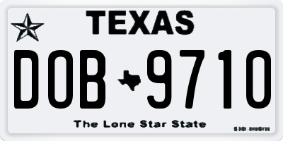 TX license plate DOB9710