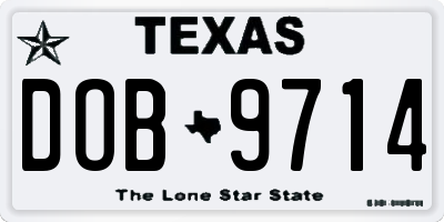 TX license plate DOB9714