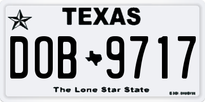 TX license plate DOB9717