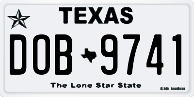 TX license plate DOB9741