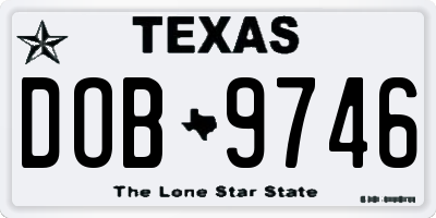 TX license plate DOB9746