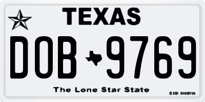 TX license plate DOB9769
