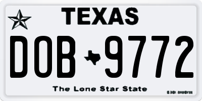 TX license plate DOB9772