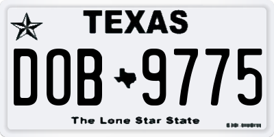TX license plate DOB9775