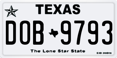 TX license plate DOB9793