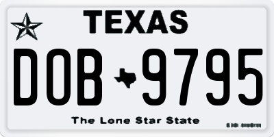 TX license plate DOB9795
