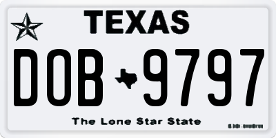 TX license plate DOB9797