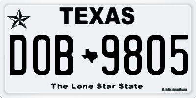 TX license plate DOB9805