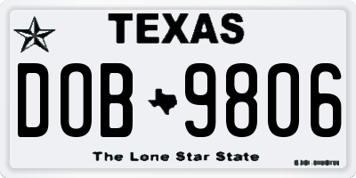 TX license plate DOB9806