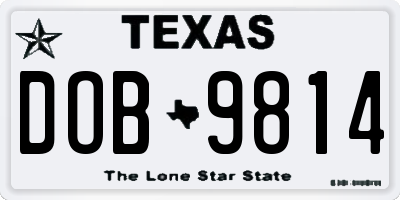 TX license plate DOB9814