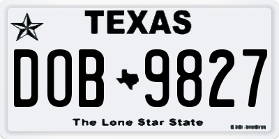 TX license plate DOB9827
