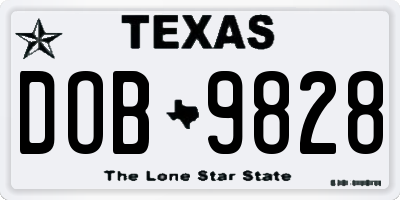 TX license plate DOB9828