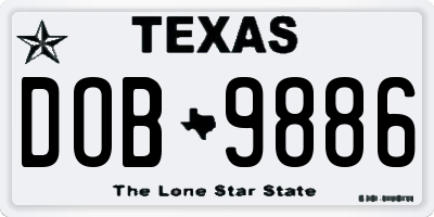TX license plate DOB9886