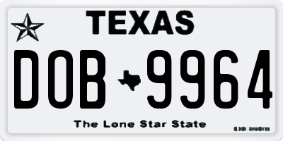 TX license plate DOB9964