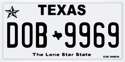 TX license plate DOB9969