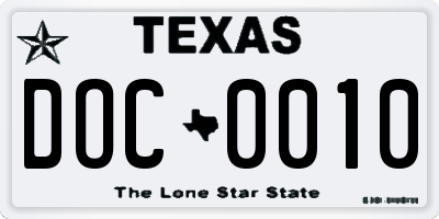 TX license plate DOC0010