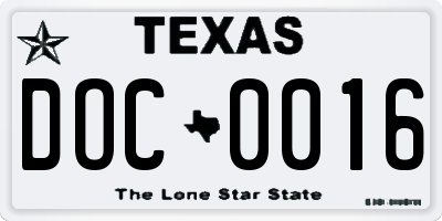 TX license plate DOC0016