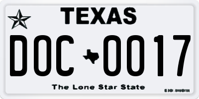 TX license plate DOC0017