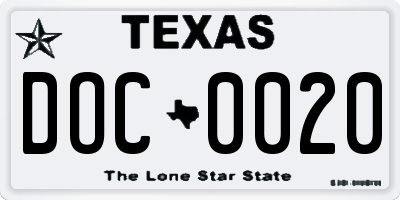 TX license plate DOC0020