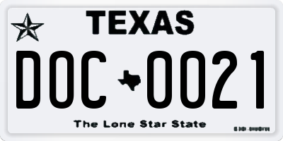 TX license plate DOC0021