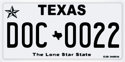 TX license plate DOC0022