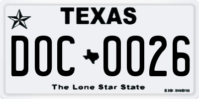 TX license plate DOC0026