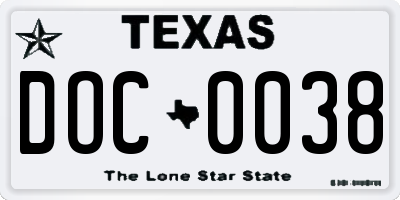 TX license plate DOC0038