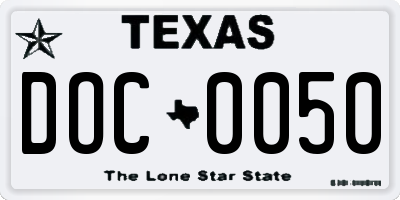 TX license plate DOC0050