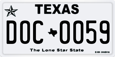 TX license plate DOC0059