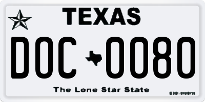 TX license plate DOC0080