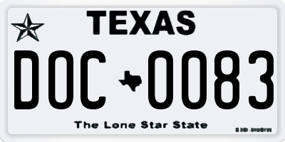 TX license plate DOC0083
