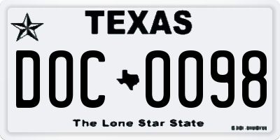 TX license plate DOC0098