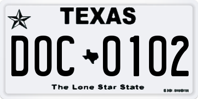 TX license plate DOC0102