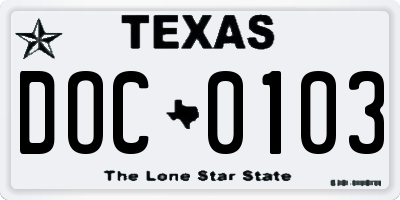 TX license plate DOC0103