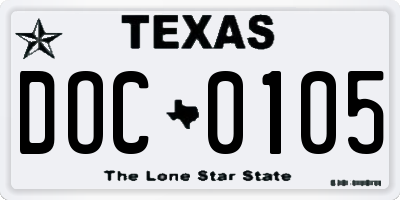 TX license plate DOC0105
